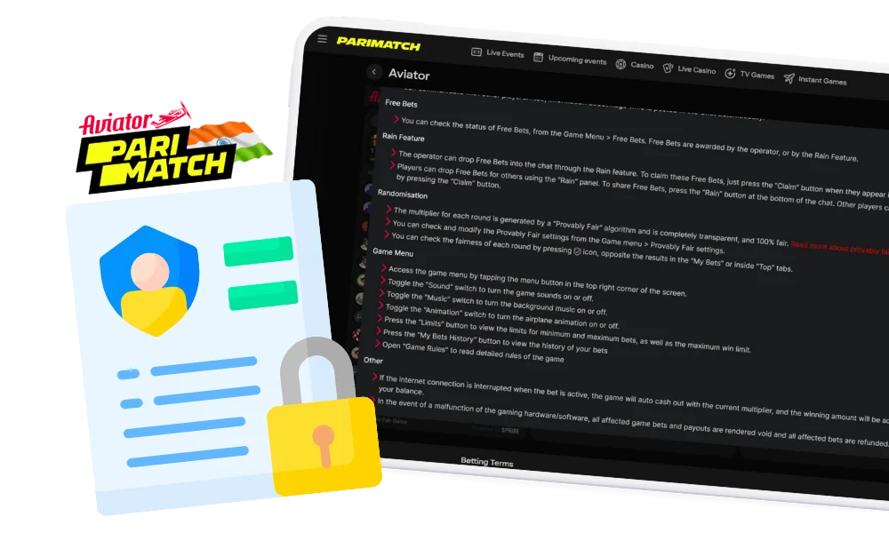 Parimatch Aviator guarantees the security of your data